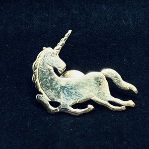 Avon Gold Tone Unicorn Lapel Pin